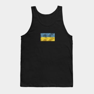 Vintage Aged and Scratched Ukrainian Flag Tank Top